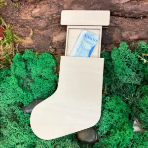 Pudełko na pieniądze „Skarpeta” – praktyczny gadżet w minimalistycznym stylu.
