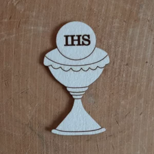 Scrapka kielich IHS z białej tektury