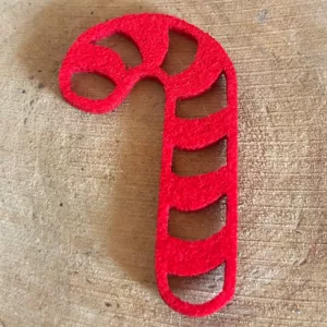 Zawieszka świąteczna laseczka z czerwonego filcu