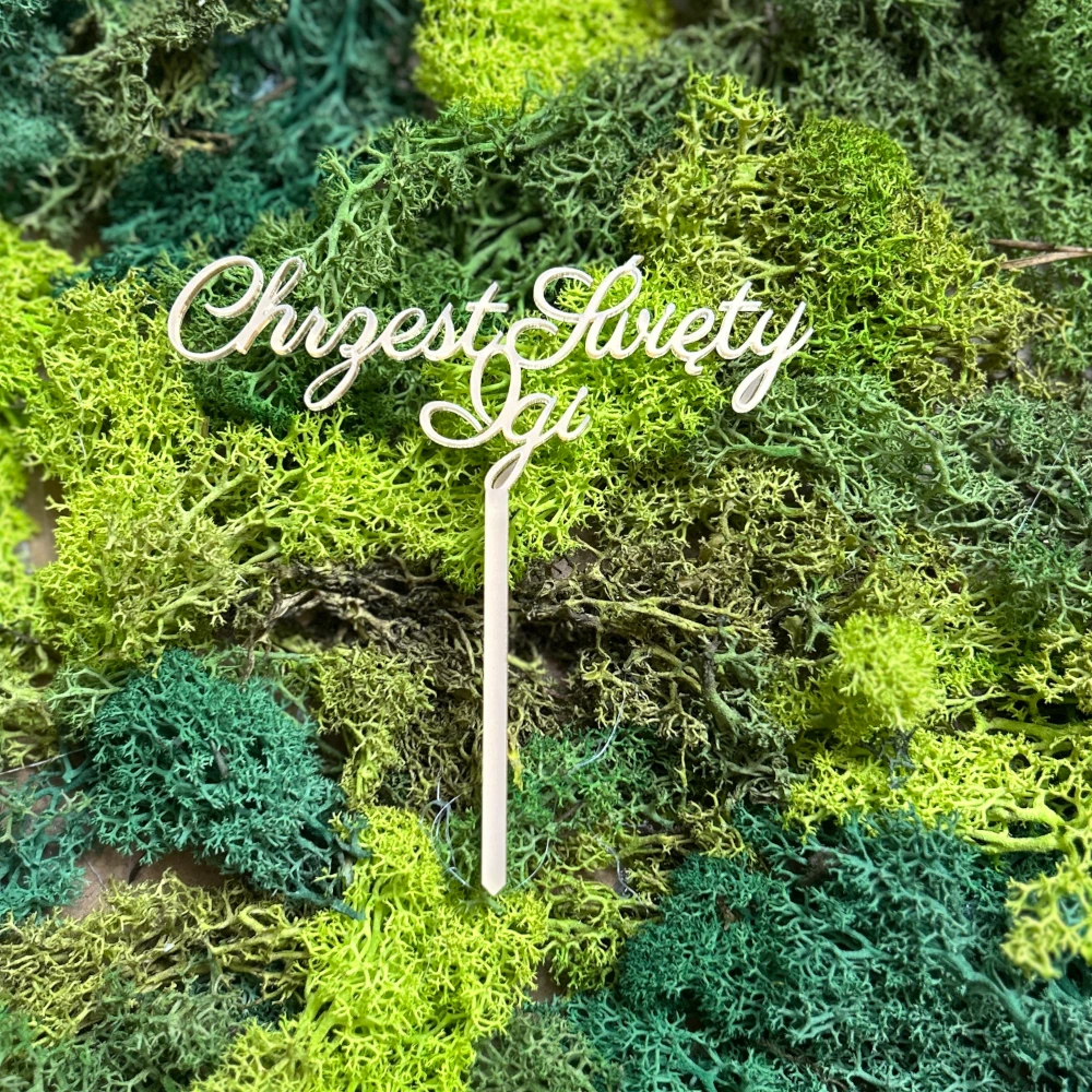 topper-chrzest-swiety-igi Topper Chrzest Święty ze złotego lustra akrylowego