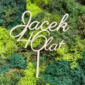 Topper Jacek 46 lat ze złotego lustra akrylowego