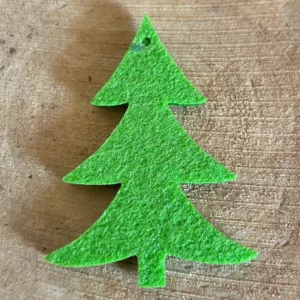 Zawieszka choinka z zielonego filcu – ozdoba świąteczna