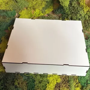 Pudełko prostokątne z HDF z wiekiem 25x20 cm – zamknięte i otwarte