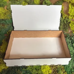 Pudełko prostokątne z HDF z wiekiem – otwarte